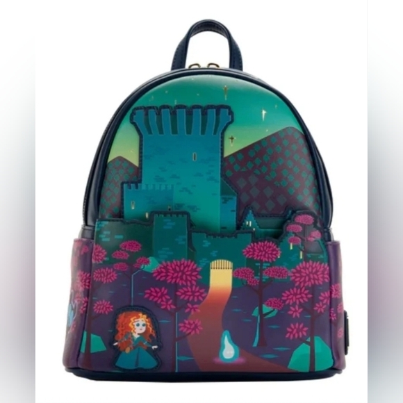 Disney Loungefly Mini Backpack - Disney Castle Series - Brave Castle - Picture 1 of 5